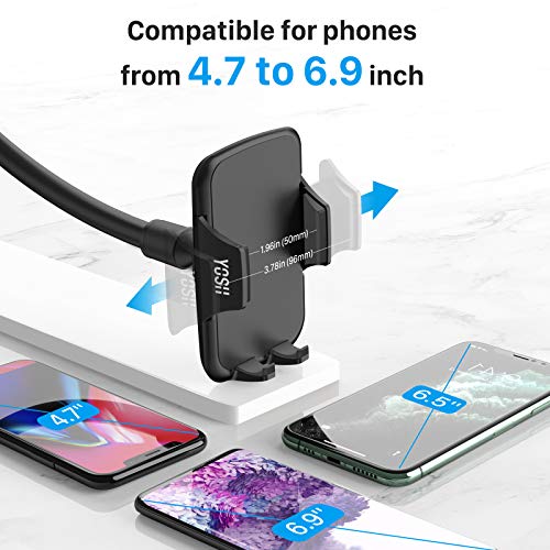 YOSH Parabrisas Soporte Móvil para Coche, 360° Rotación Brazo Extensible Sujeta Soporte Movil Coche, Soporte para Coche con Ventosa para S21 S20, Xiaomi Poco x3, iPhone 13 12 Pro, ect