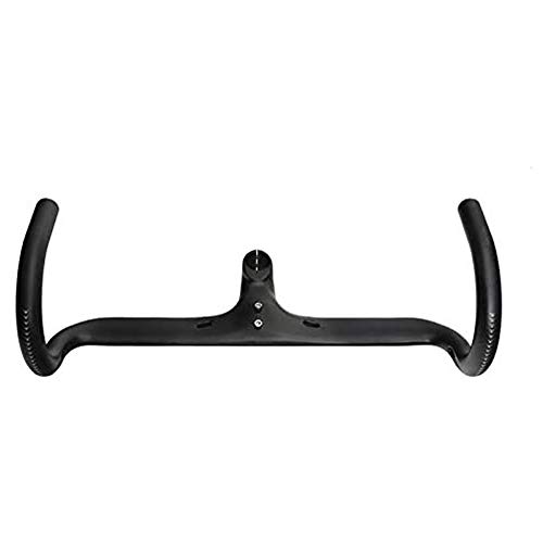 YSHUAI Súper Ligero Manillares De Carbono Integrados Manillar De Bicicleta Flexible Manillares De Bicicleta De Carretera Manillar De Carreras De Coches con Estera De Tallo,90mm,420mm