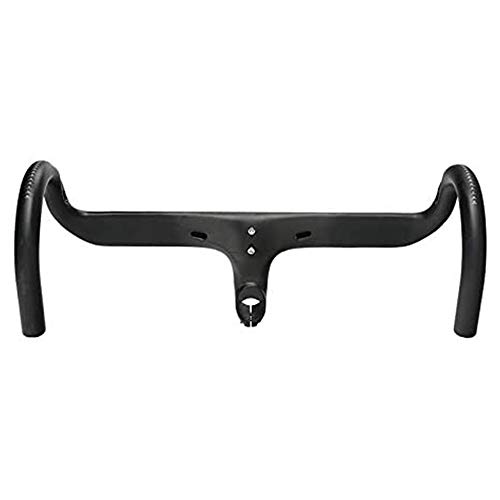 YSHUAI Súper Ligero Manillares De Carbono Integrados Manillar De Bicicleta Flexible Manillares De Bicicleta De Carretera Manillar De Carreras De Coches con Estera De Tallo,90mm,420mm