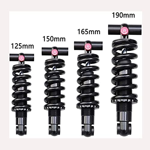 YUANKEXIANG MTB Shock Trasero MTB XC Tail Soute Downhill Resorte Trasero Amortiguador 125/150/165 / 190mm, Amortiguación Ajustable con Un Buje De 24 X 50 Mm(Size:165mm,Color:1500lbs)