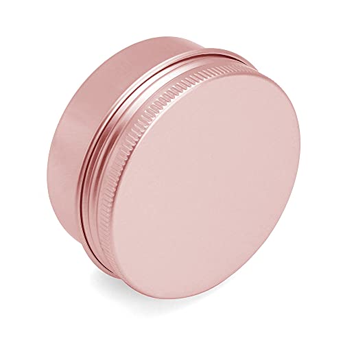 YUE QIN 15 Piezas Tarros de Aluminio Tarros Cosmeticos Vacios Tarros para Muestras de Cremas Bote Vacio 10ml para Bálsamos Labial, Cosméticos, Velas, Loción Trae una Cuchara Mediana(Oro Rosa)