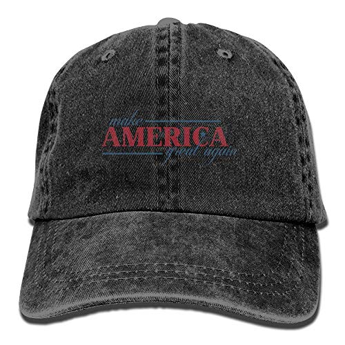 Yueha Unisex Make American Great Again Clásico Algodón Lavado teñido Sombrero de béisbol de Color sólido Talla única