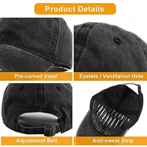 Yueha Unisex Make American Great Again Clásico Algodón Lavado teñido Sombrero de béisbol de Color sólido Talla única