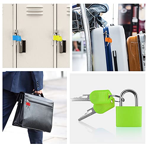 Yuehuabao 7Pcs Candado Colores Pequeños de Latón Mini Candado con 2 Llaves Cerradura de Seguridad para Equipaje Maleta Viaje y Mochila(7 Colores, 3.3x2.3x1cm)