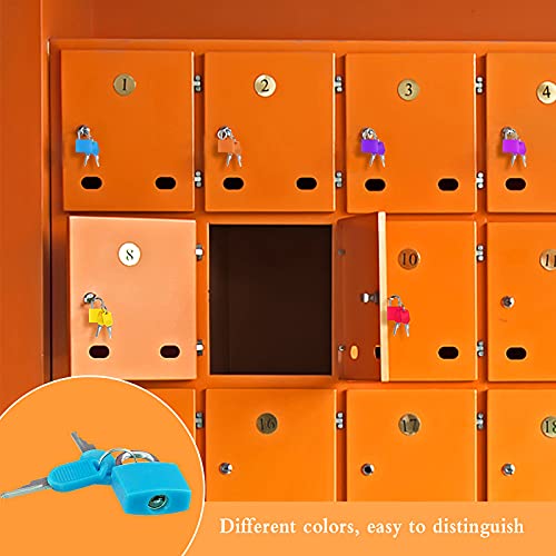 Yuehuabao 7Pcs Candado Colores Pequeños de Latón Mini Candado con 2 Llaves Cerradura de Seguridad para Equipaje Maleta Viaje y Mochila(7 Colores, 3.3x2.3x1cm)