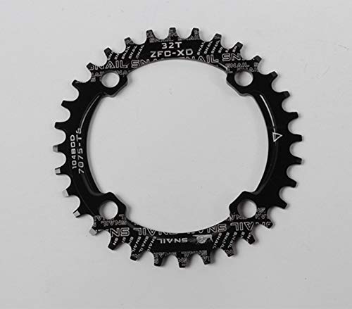 YueMing Plato de Bicicleta, 104 BCD 32T Anillo de Cadena Simple Ancho Estrecho, Redonda Sola Cadena Anillo Aleación de Aluminio para Bicicletas de Carretera Montaña BMX MTB