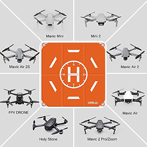 YUNIQUE GREEN-CLEAN-POWER-YUNIQUE Espana Pad, 50cm (19") Portátil Universal Plegable Rápido Helipad Landing Mat 2S Mini Air Mavic 2 / FIMI X8SE / dji FPV Drone, Color Orange BN-0DLE-9CTH