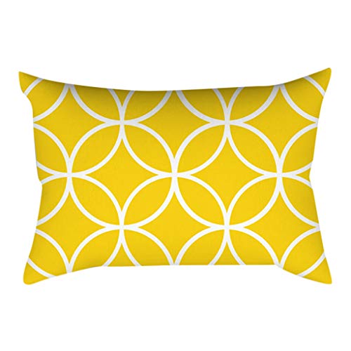 YWLINK 1PC Amarillo Rectangular Moda Simple Vendimia Funda De Almohada CojíN DecoracióN del Hogar Sala De Estar Cafe Ropa De Cama Oficina Hermoso 30cm X 50cm(Sin Almohada)