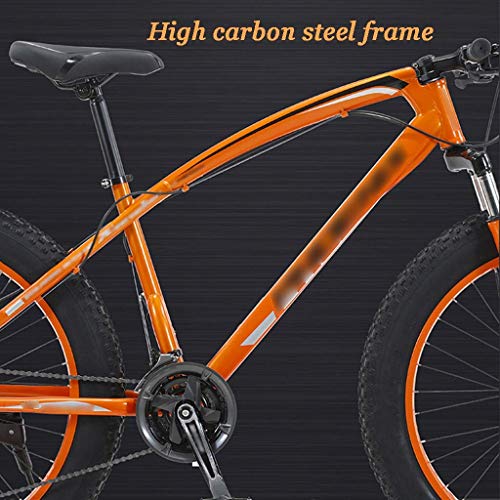 YXFYXF Bicicletas de montaña al Aire Libre de Doble suspensión, Hombres Adultos y Mujeres Variable Bicicletas, 4.0 neumáticos súper Anchos, Cinco-k (Color : Orange, Size : 27-Speed)