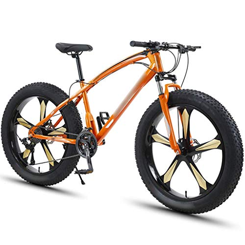 YXFYXF Bicicletas de montaña al Aire Libre de Doble suspensión, Hombres Adultos y Mujeres Variable Bicicletas, 4.0 neumáticos súper Anchos, Cinco-k (Color : Orange, Size : 27-Speed)