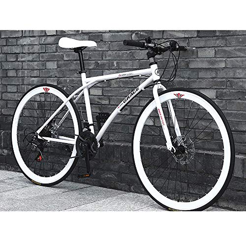 YXWJ 24 Bicicletas de montaña Velocidad de Bicicletas Outroad for Adultos y Adolescentes de 24/26 Pulgadas en Blanco Negro 40 Spoke Edad Hombres y Mujeres viajan MTB (tamaño : 26 Inches)