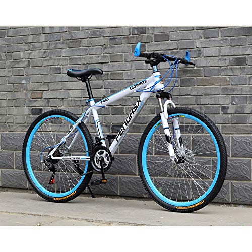 YXWJ 24 pulgadas / 26 pulgadas de las bicis de doble freno de disco de bicicletas de montaña Playa de motos de nieve de bicicletas para Hombre 21 velocidad Multicolor