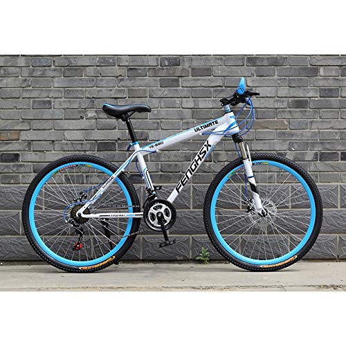 YXWJ 24 pulgadas / 26 pulgadas de las bicis de doble freno de disco de bicicletas de montaña Playa de motos de nieve de bicicletas para Hombre 21 velocidad Multicolor