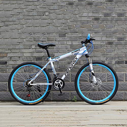 YXWJ 24 pulgadas / 26 pulgadas de las bicis de doble freno de disco de bicicletas de montaña Playa de motos de nieve de bicicletas para Hombre 21 velocidad Multicolor