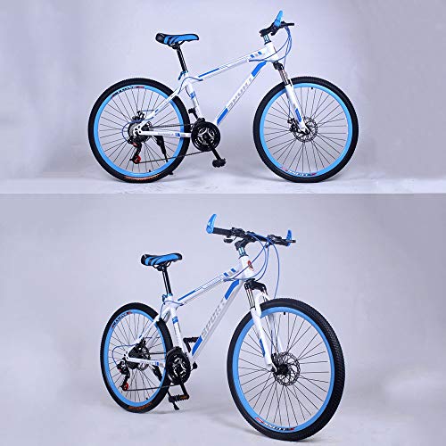 YXWJ 24/26 Pulgadas Bicicletas de montaña de los Hombres de Tiro Rígidas Montaña de Seguridad for Bicicleta de Adulto Las señoras Velocidad Alta de Acero al Carbono Rígidas Montaña Azul Bik