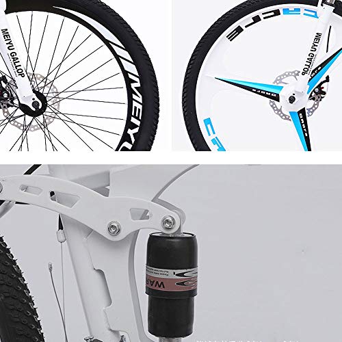 YXWJ MTB for Hombres Mujeres Bicicleta Carretera (24 velocidad, velocidad 27, 30 velocidad) Bicicletas de doble freno de disco de bicicletas plegables bastidor de suspensión y la suspensión de doble T