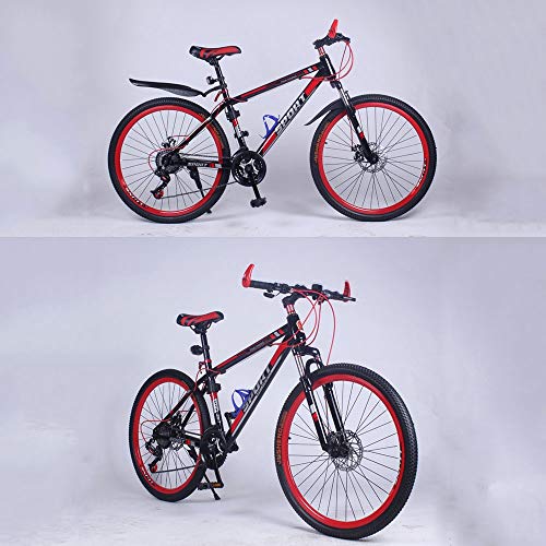 YXWJ Niñas MTB Mountain Bike Rígidas Suspensión Delantera Caliente MTB Bicicleta Unisex, Delantero + Trasero Mudgard, Marco Duro de 24/26" Mens Adultos de Ruedas de Bicicletas de montaña