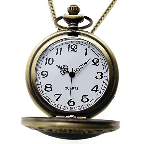 YXZQ Reloj de Bolsillo, Reloj Colgante de Calavera Punk Reloj Death Design Biker Skull Charm Jewelry Reloj de Cuarzo de Estilo gótico