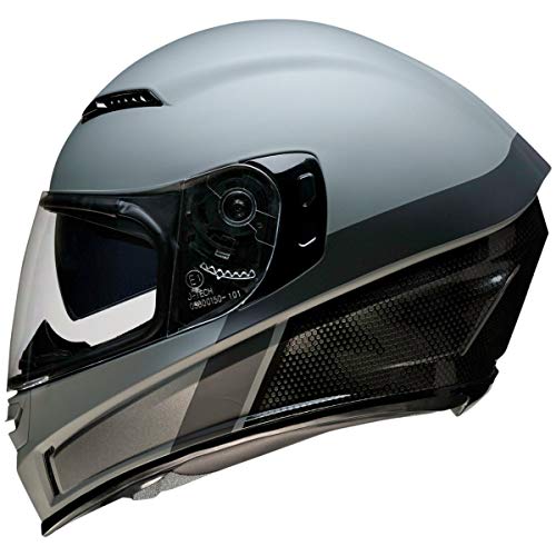 Z1R Casco de Moto Integral Homologado con Pantalla y Visera Parasol Desplegable | Ventilación | Color Gris Mate | Policarbonato | Hombre o Mujer (Large)