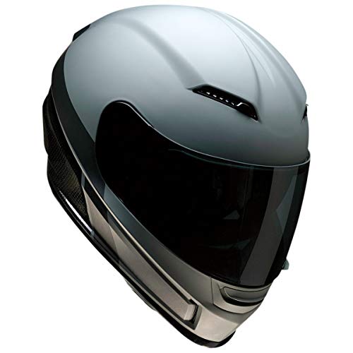 Z1R Casco de Moto Integral Homologado con Pantalla y Visera Parasol Desplegable | Ventilación | Color Gris Mate | Policarbonato | Hombre o Mujer (Large)