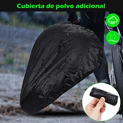 Zacro Cubierta de Gel Sillin Bicicleta, Cubierta de Asiento de Bicicleta, Cubre Sillines Bicicleta Gel Suave 11.2 * 7.2 in, Cojín Sillín Bici Suave, Impermeable y Anti-Polvo, Negro