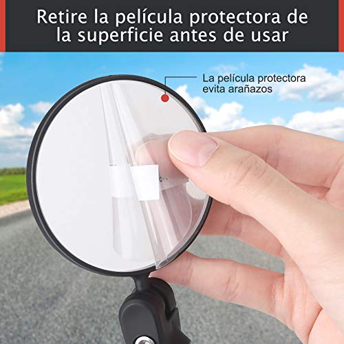 Zacro Espejo Retrovisor de Bicicleta y Timbre para bicicleta 1pcs, 360° Adjustable para Bicicleta Manillar, Espejor Rotativo Universal y Seguro, para Carretera Montaña/Bicicleta Plegables/ Urbanas