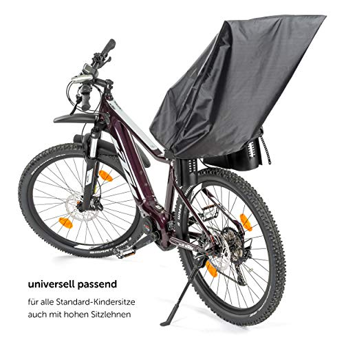 Zamboo Protector Lluvia Silla de Bicicleta para niños trasera / Cubierta Universal Portabebe Bicicleta / Funda impermeable Asiento infantil Bicicleta - Negro