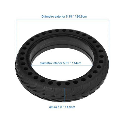 Zamelux Repuesto Neumático Antipinchazo 8,5" Neumático Macizo Honeycomb para Patinete Eléctrico Compatible con Xiaomi M365