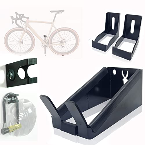 Zamurano - Soporte para Colgar la Bici en la Pared por el Pedal + Colgador para Casco/candado y Accesorios de Bici.