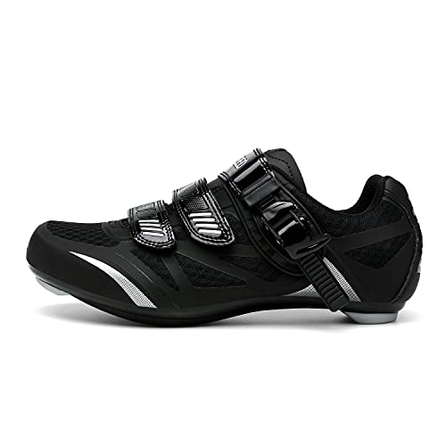 Zapatilla de Ciclismo Hombre Mujer Zapatos de Ciclismo de Antideslizantes SPD/SPD-SL Lock System Zapatillas de Bicicleta de Carretera Deportivas Negro-2 38