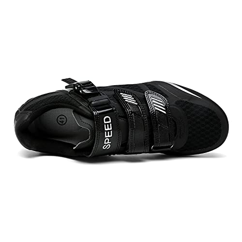 Zapatilla de Ciclismo Hombre Mujer Zapatos de Ciclismo de Antideslizantes SPD/SPD-SL Lock System Zapatillas de Bicicleta de Carretera Deportivas Negro-2 38