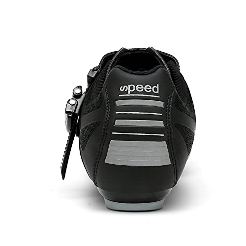 Zapatilla de Ciclismo Hombre Mujer Zapatos de Ciclismo de Antideslizantes SPD/SPD-SL Lock System Zapatillas de Bicicleta de Carretera Deportivas Negro-2 38