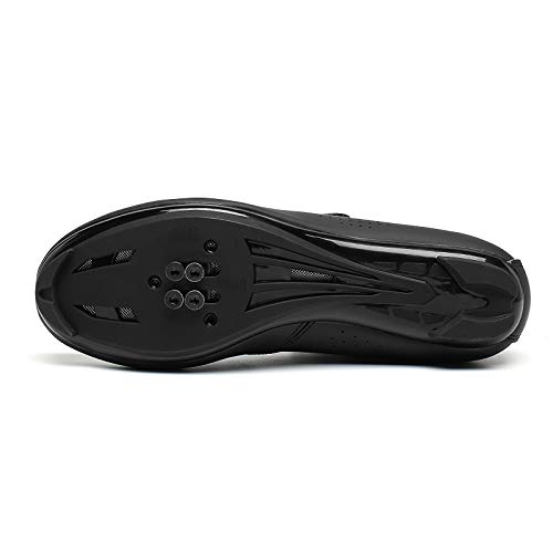 Zapatilla de Ciclismo Profesional Hombre Mujer Zapatos de Ciclismo de Antideslizantes SPD/SPD-SL Lock System para Bicicleta de Montaña/Carretera con Estilo de Encaje rápido Giratorio Negro 44 EU