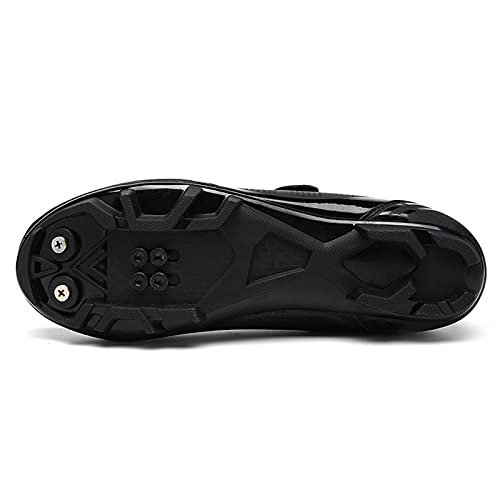 Zapatillas de Bicicleta de Montaña Antideslizantes para Hombre Mujer Zapatillas de Ciclismo MTB Transpirables Profesionales Compatibles con SPD Black 265