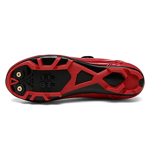 Zapatillas de Bicicleta de Montaña Antideslizantes para Hombre Mujer Zapatillas de Ciclismo MTB Transpirables Profesionales Compatibles con SPD Red 265