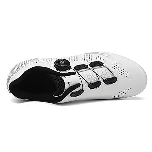 Zapatillas de Bicicleta de Montaña Antideslizantes para Hombre Mujer Zapatillas de Ciclismo MTB Transpirables Profesionales Compatibles con SPD White 275