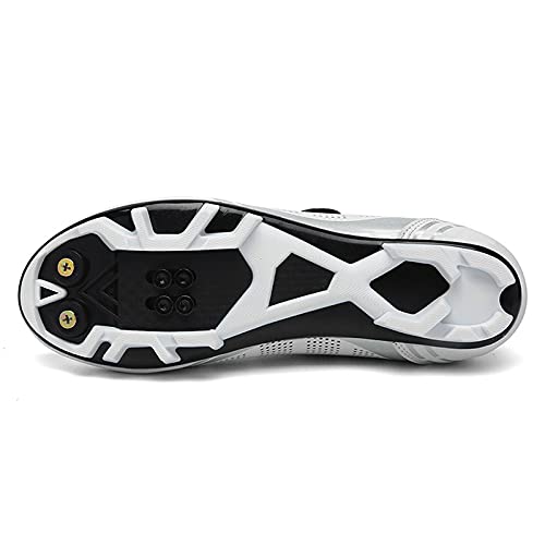 Zapatillas de Bicicleta de Montaña Antideslizantes para Hombre Mujer Zapatillas de Ciclismo MTB Transpirables Profesionales Compatibles con SPD White 275