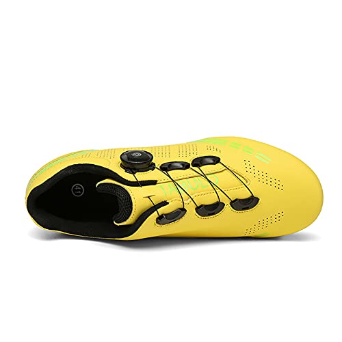 Zapatillas de Ciclismo MTB Hombre Mujer Zapatillas de Bicicleta de Montaña Zapatillas Deportivos con Pedal Autoblocante SPD Yellow-275