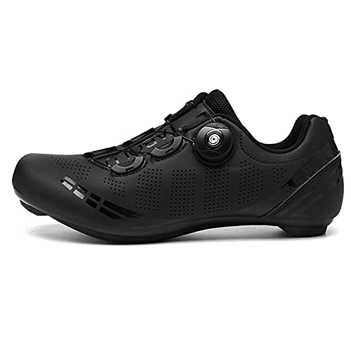 Zapatillas de Ciclismo para Bicicleta de Carretera para Hombre Antideslizante Transpirable Compatible con SPD y Delta Negro 260