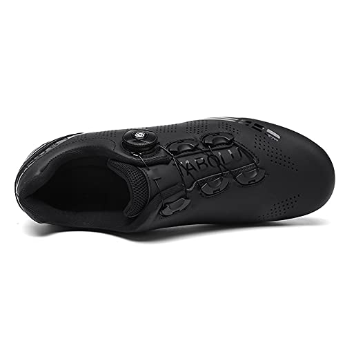 Zapatillas de Ciclismo para Bicicleta de Carretera para Hombre Antideslizante Transpirable Compatible con SPD y Delta Negro 260