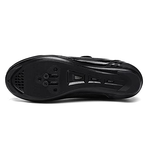 Zapatillas de Ciclismo para Bicicleta de Carretera para Hombre Antideslizante Transpirable Compatible con SPD y Delta Negro 260