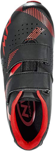 Zapatillas de Ciclismo para Carretera Hammer 2 Junior - Color Rojo y Negro - Talla 33 - Zapatillas para Bicicleta con Suela Jaws y con Banda de Rodadura de Caucho Natural para Mejor Agarre - Northwave