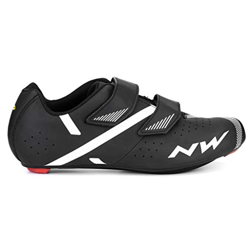 Zapatillas de Ciclismo para Carretera Jet 2 - Color Negro - Talla 41 - Zapatillas para Bicicleta con Cierre de 2 Tiras de Velcro y Buena Ventilación - Northwave