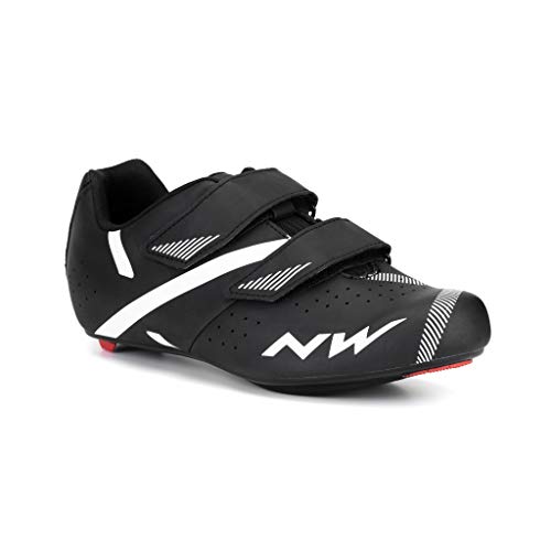 Zapatillas de Ciclismo para Carretera Jet 2 - Color Negro - Talla 41 - Zapatillas para Bicicleta con Cierre de 2 Tiras de Velcro y Buena Ventilación - Northwave