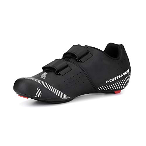 Zapatillas de Ciclismo para Carretera Jet 2 - Color Negro - Talla 41 - Zapatillas para Bicicleta con Cierre de 2 Tiras de Velcro y Buena Ventilación - Northwave