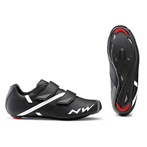 Zapatillas de Ciclismo para Carretera Jet 2 - Color Negro - Talla 41 - Zapatillas para Bicicleta con Cierre de 2 Tiras de Velcro y Buena Ventilación - Northwave