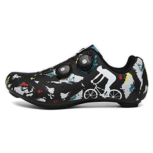 Zapatillas de Ciclismo para Hombres Mujer Zapatillas Ciclismo Carretera Zapatillas de Bicicleta de Carretera Antideslizantes Respirables Calzado de Ciclismo