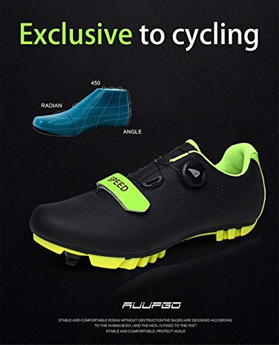 Zapatillas De Ciclismo, Zapatillas De Bicicleta De Montaña Transpirables Y Resistentes Al Viento para Adultos MTB, Zapatillas De Ciclismo con Plantillas Amortiguadoras (43,Blanco)