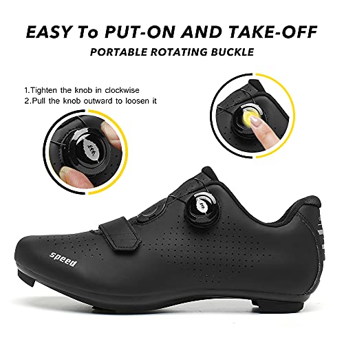 Zapatillas de Ciclismo Zapatillas MTB para Hombre Zapatillas de Bicicleta de Carretera Zapatillas de Ciclismo Deportivas Completas Zapatillas de Ciclismo de Carretera Negro 46