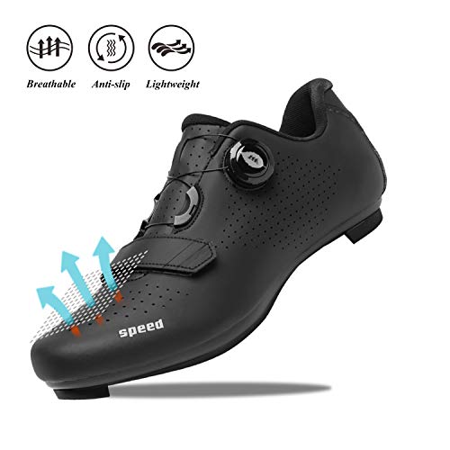 Zapatillas de Ciclismo Zapatillas MTB para Hombre Zapatillas de Bicicleta de Carretera Zapatillas de Ciclismo Deportivas Completas Zapatillas de Ciclismo de Carretera Negro 46